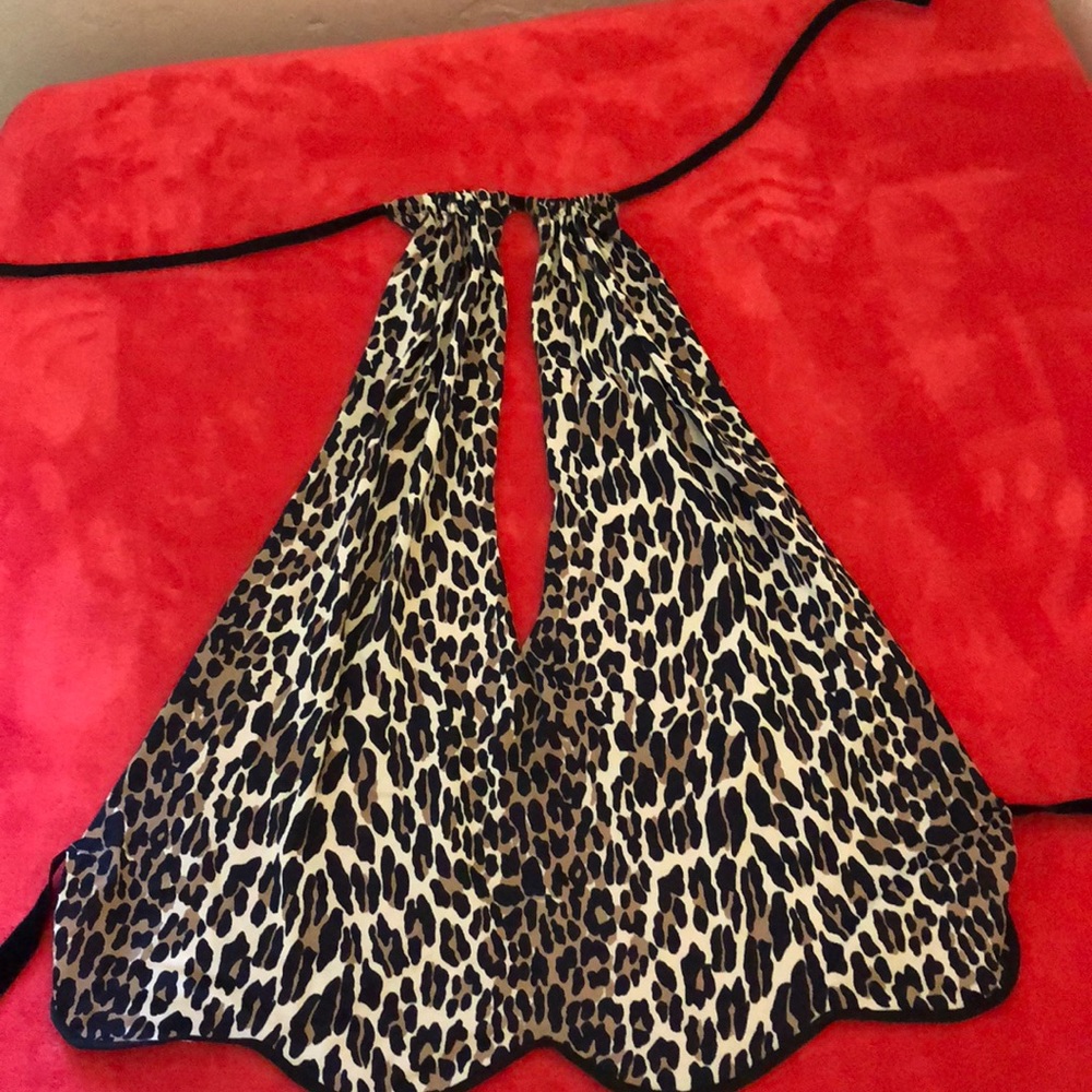 Leopard halter top